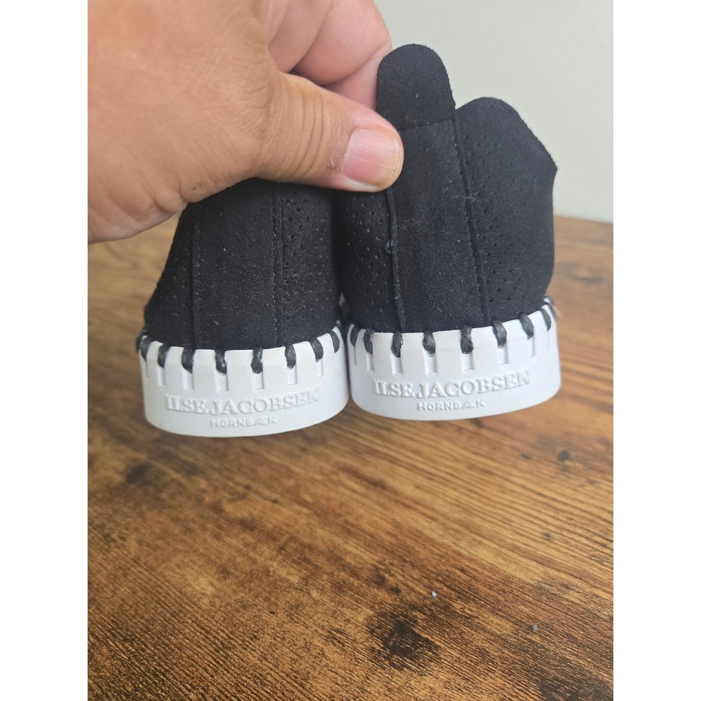 Ilse Jacobsen Tulip 139 Black Perforated Slip On Sneakers Womens 38 US 7.5-8 - Picture 4 of 8